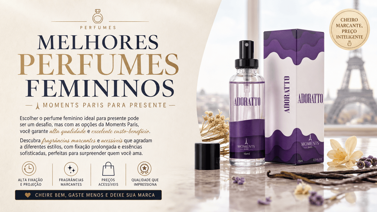 Melhores Perfumes Femininos Moments Paris para Presente