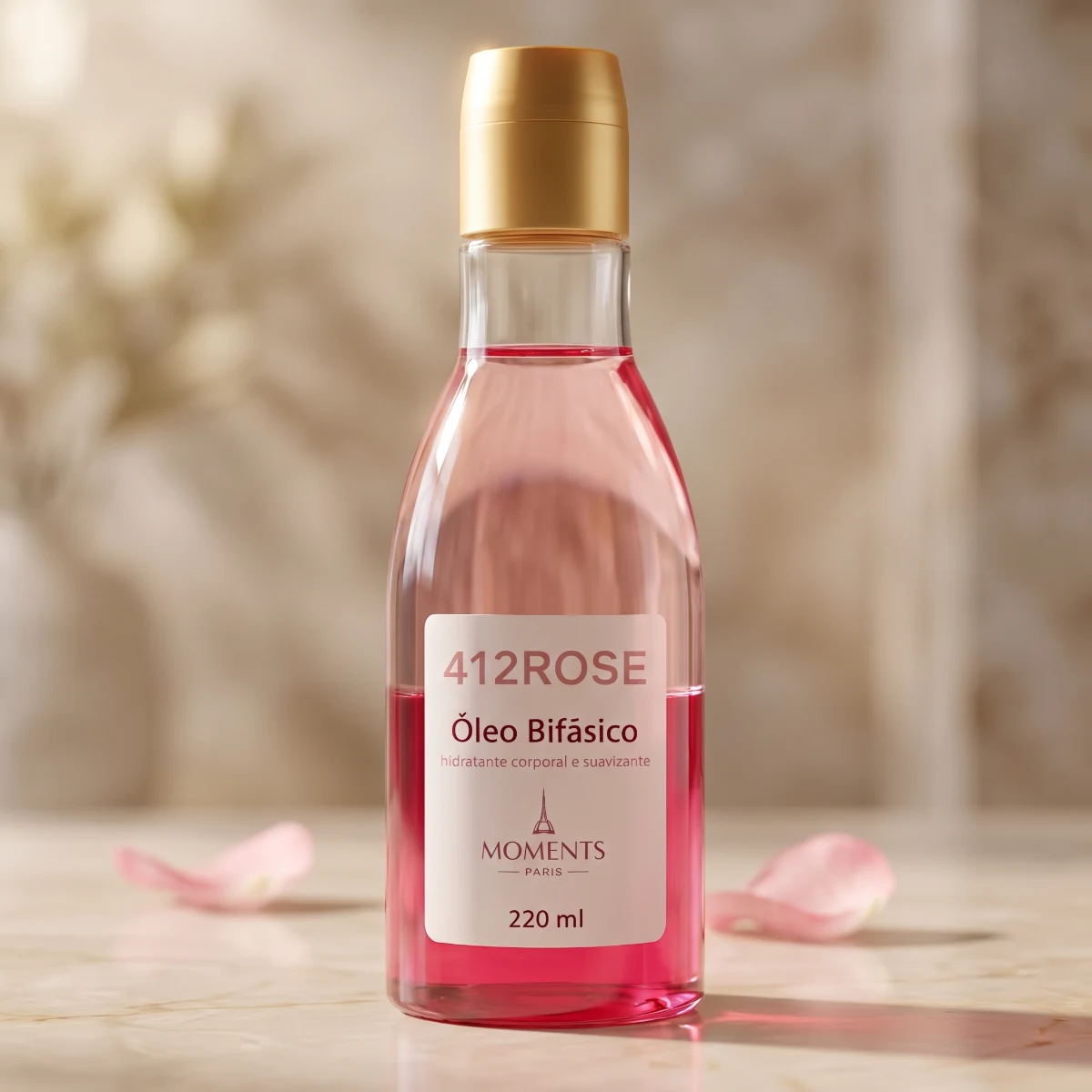 Óleo Bifásico 412 Rose — Hidratação Perfumada Floral